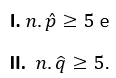 condições para intervalo de confiança para a proporção
