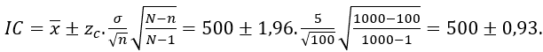 exemplo 2 - cálculo do intervalo de confiança