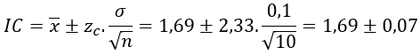 exemplo 3 - cálculo do intervalo de confiança
