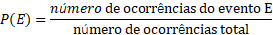 fórmula probabilidade empírica ou estatística